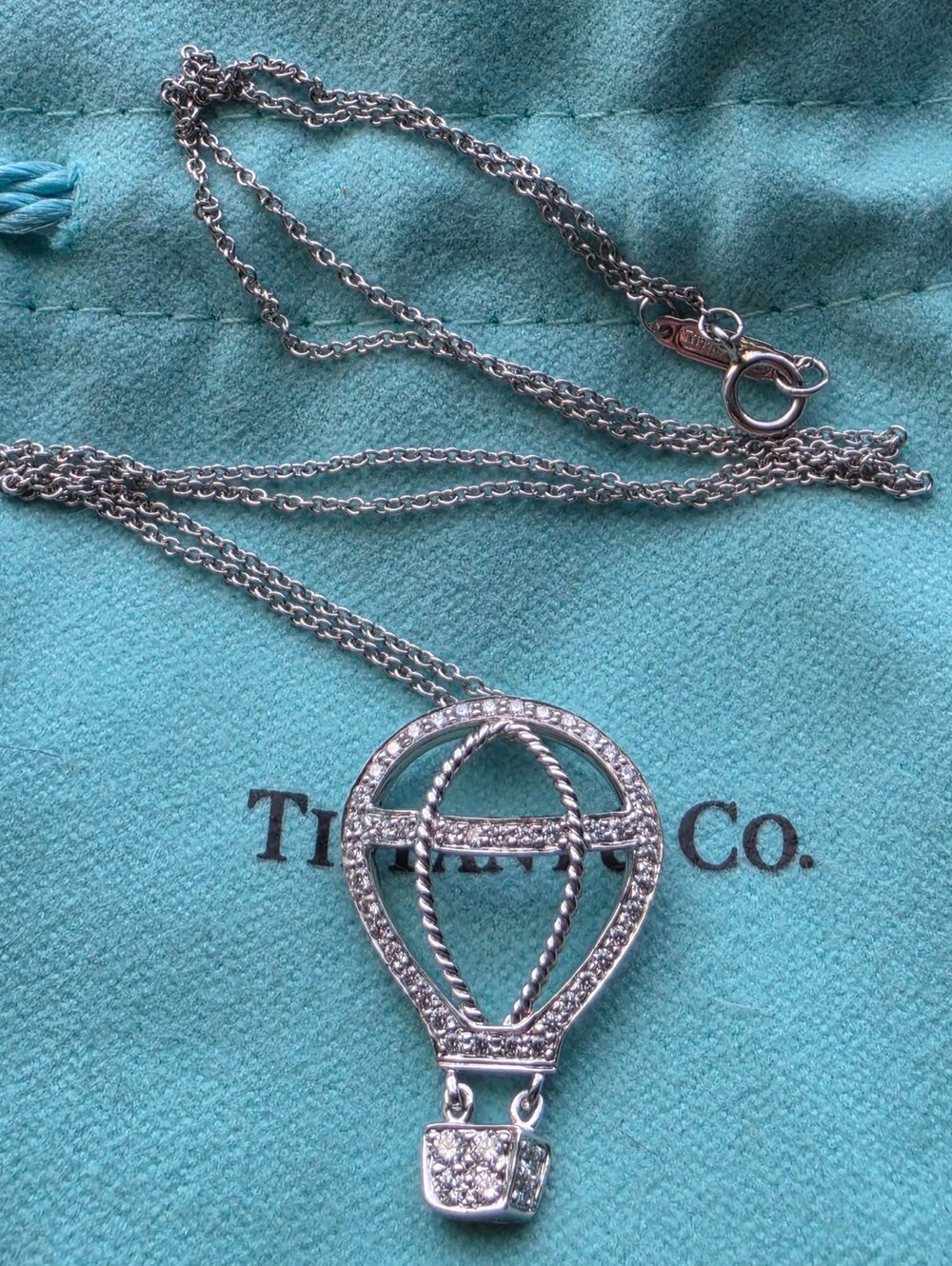 Tiffany & Co. Platinum Diamond Hot Air Balloom Necklace